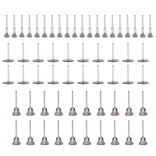 ANKROYU 60 Stück Stiftbürsten mit Drahträdern, Stiftbürsten mit Edelstahlrädern, rostfreie Holzdrahtbürsten, Bohrer-Drahtbürsten-Set für Winkelschleifer, elektrische Bohrmaschinen von ANKROYU