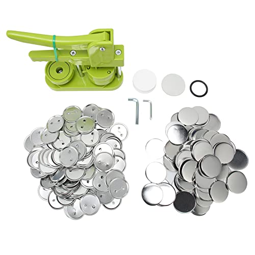 ANKROYU Button Maker Maschine, 58 mm Kunststoff-Abzeichen-Stanzmaschine mit Knopfteilen, Metall-Pin-Back-Button-Sets, Button Maker-Maschine für Party von ANKROYU