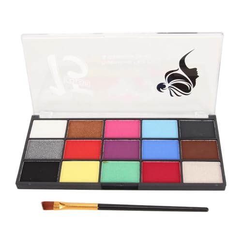 ANKROYU Gesichtsbemalungsset, 15 Farben, professionelles Gesichtsbemalungsset, wasserlösliche, schnell trocknende Gesichtsbemalungspalette, Kostüm-Gesichtsfarben für Make-up, von ANKROYU