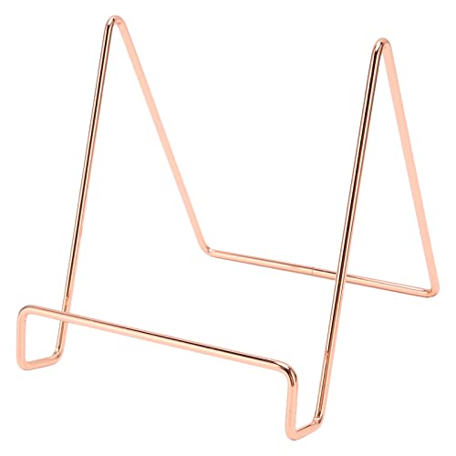 ANKROYU Metall-Tellerständer, goldener Eisen-Staffelei-Tellerhalter, Display-Staffeleien, Tisch-Bildständer, Bild-Display-Ständer für Tablet-PCs, Schallplatten, Bücher (Rose Gold) von ANKROYU