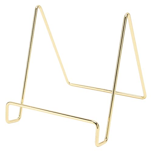 ANKROYU Metall-Tellerständer, goldener Eisen-Staffelei-Tellerhalter, Display-Staffeleien, Tisch-Bildständer, Bild-Display-Ständer für Tablet-PCs, Schallplatten, Bücher (gold) von ANKROYU