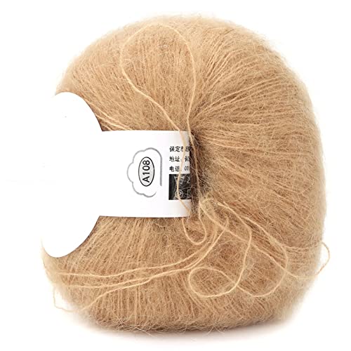 ANKROYU Mohair Garn, Angora Wollgarn, Weiches Mohair Stricken, Angora Mohair, Weiche Sportliche Wolle, Beliebtes Weiches Mohair Garn Zum Häkeln, zum Stricken von Schals, Tüchern(khaki) von ANKROYU