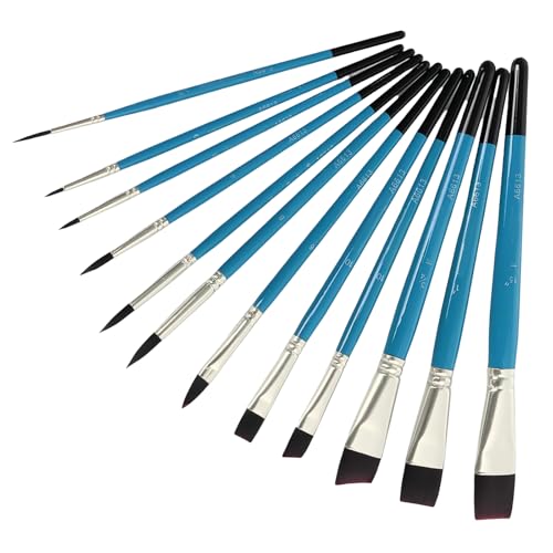 ANMITI 12Pcs Aquarell Pinsel Nylon Pinsel Für Kinder Acryl Öl Aquarell Gouache Malerei Gesicht Körper Kunst von ANMITI