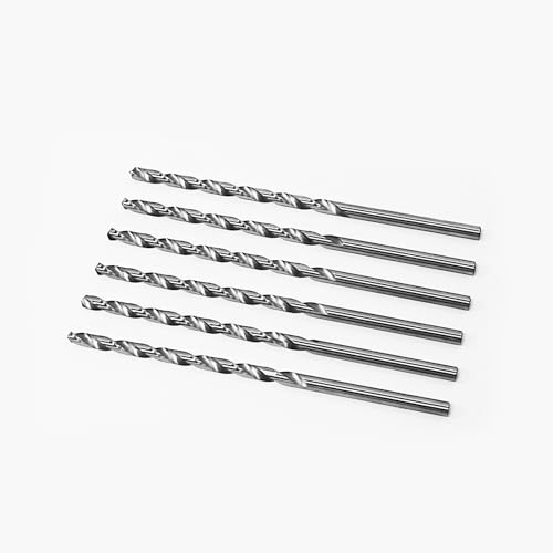 ANMOO Extra lange Spiralbohrer, 6 mm Bohrer-Durchmesser, 160 mm Länge, HSS (Hochgeschwindigkeitsstahl), Bohrer-Set für gehärtetes Metall, Holzarbeiten, Kunststoff, Aluminiumlegierung, 6 Stück von ANMOO