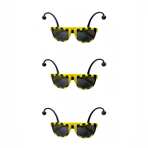 ANNIUP 3 Stück Partybrille Bienenbrille Cartoon Tierbrille Hummel Sonnenbrille Bienenbrille Karnevalszubehör für Cosplay Party von ANNIUP