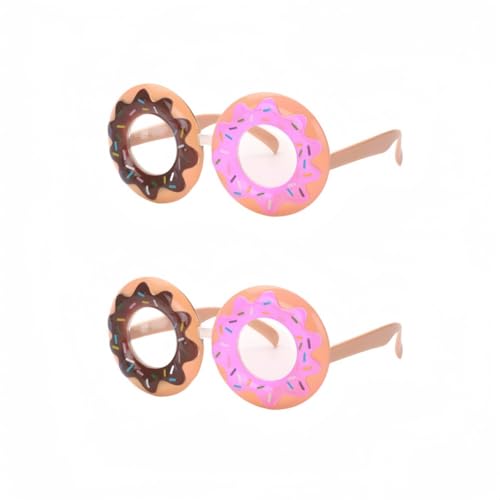 ANNIUP Zwei Paare von niedlichen Donut Party Brille, Neuheit lustige Sonnenbrille, personalisierte schrullig geformt Geburtstagsparty Foto Stand Dekoration Gläser von ANNIUP