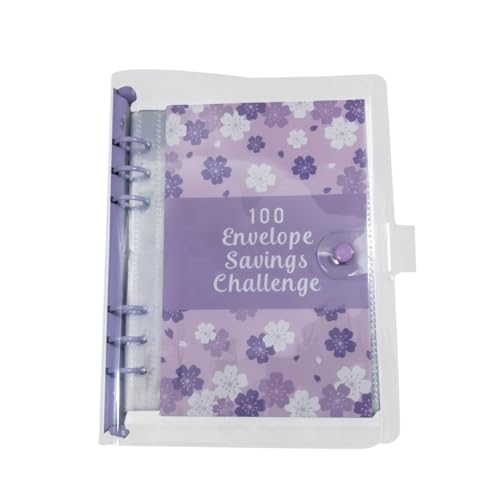 ANNJUC 100 Umschlag-Challenge Binder Sparbinder zum Sparen von Geld mit Geldumschlägen, Lila von ANNJUC