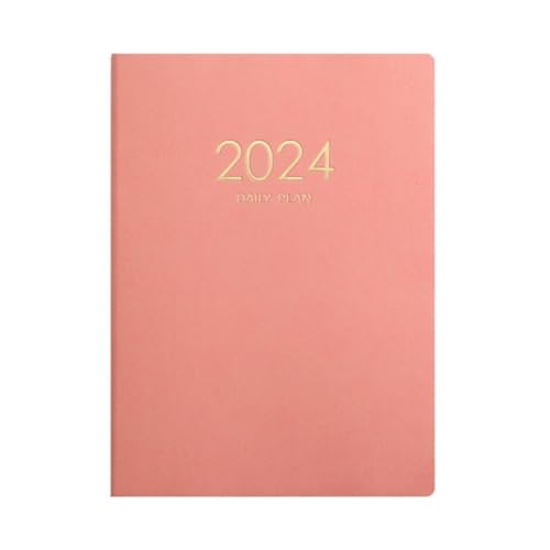 ANNJUC 2024 Rosa Plan Notizbuch Kalender Verdickter Tagesplan Notizbuch Wochennotizbuch Büro Schulbedarf Einfach zu bedienen von ANNJUC