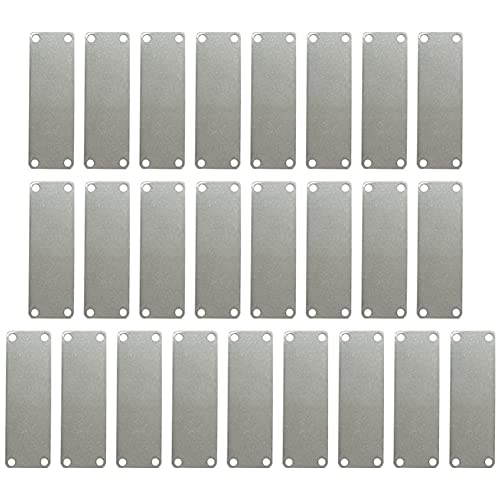 ANNJUC 25Er-Pack Edelstahl-Gravurrohlinge, Rechteckige Stempelrohlinge mit 4 LöChern 1 X 3 von ANNJUC