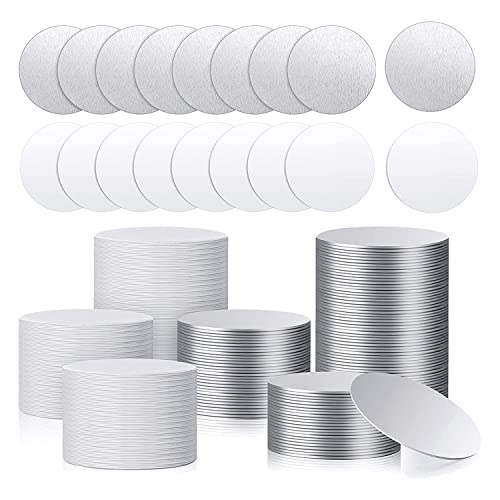 ANNJUC -Aluminium-Aufkleber-Set für Sublimation, rund, , Lünette, Anhänger, Tablett, Aluminiumblech, Sublimationsrohlinge (50 Stück) von ANNJUC