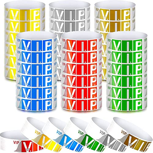 ANNJUC VIP-Papier-Armbänder, wasserdicht, neonfarben, 600 Stück von ANNJUC