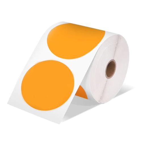 ANNJUC Versandetiketten-Aufkleber, rundes Etikett, quadratisches Etikett, DIY-Logo-Design, kleines Unternehmen, 2 x 2, 750 Stück, Orange, einfach zu bedienen von ANNJUC