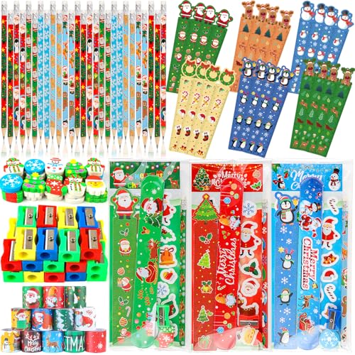 Weihnachtsgeschenke für Kinder, 28 Stück, Weihnachts-Schreibwaren-Set für Strumpffüller, Weihnachts-Klassenzimmer, Belohnung, Schulbedarf, Austausch, Karneval, Veranstaltungen für Studenten von ANPHILE