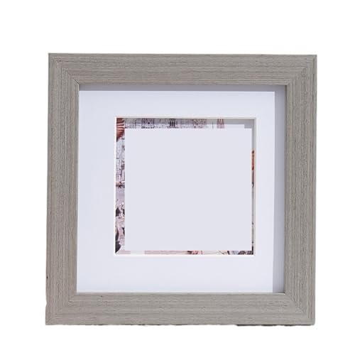 ANQKYO Fotorahmen 3 Stück quadratischer Massivholz-Kleiner Bilderrahmen, quadratischer Foto-Holz-Wandbehang, Tisch, dekorativer Bilderrahmen(Gray) von ANQKYO