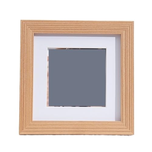 ANQKYO Fotorahmen 3 Stück quadratischer Massivholz-Kleiner Bilderrahmen, quadratischer Foto-Holz-Wandbehang, Tisch, dekorativer Bilderrahmen(Khaki) von ANQKYO