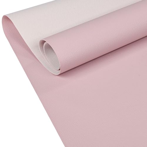 ANRO Kunstleder Lederimitat Lederstoff Polsterstoff Nappaprägung Texturiert Meterware Bezugsstoff Pink 120x140cm von ANRO