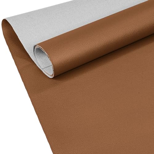 ANRO Kunstleder Lederimitat Lederstoff Polsterstoff Nappaprägung Texturiert Meterware Bezugsstoff Senf 240x140cm von ANRO