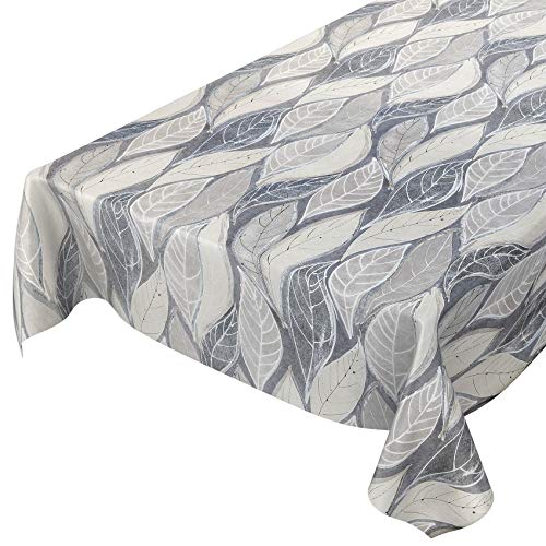 ANRO Tischdecke Wachstuch abwaschbar Wachstuchtischdecke Wachstischdecke Laube Grau Modern 100x140cm von ANRO