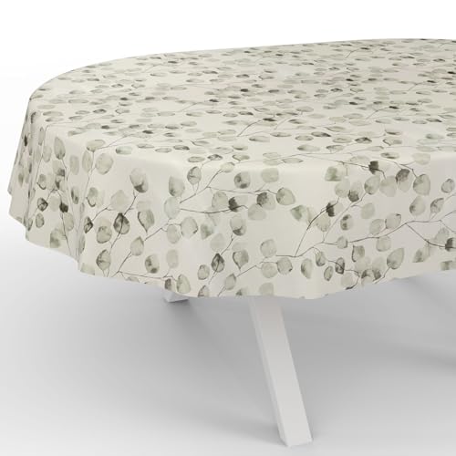 ANRO Wachstuchtischdecke Wachstischdecke Wachstuch Tischdecke abwaschbar Gartentischdecke Wasserabweisend Oval 200x140cm Schnittkante Eukalyptus ANRO Wachstuchtischdecke Wachstischdecke Wachstuch Tischdecke abwaschbar Gartentischdecke Wasserabweisend Oval 200x140cm Schnittkante Eukalyptus von ANRO