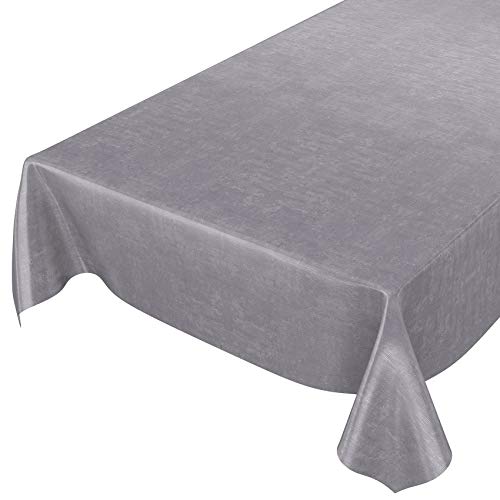 ANRO Tischdecke Wachstuchtischdecke Wachstuch Wachstischdecke Tischdecke Beton Grau Uni Urban 100x140cm von ANRO