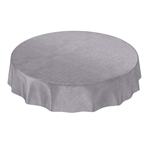 ANRO Tischdecke Wachstuchtischdecke Wachstuch Wachstischdecke Tischdecke Beton Grau Uni Urban Rund 140cm von ANRO