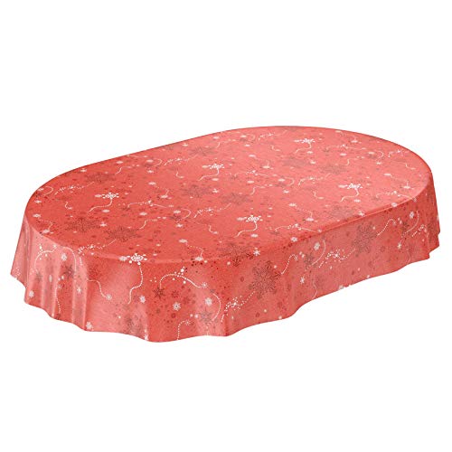 ANRO Wachstuchtischdecke Wachstuch Wachstischdecke Tischdecke Weihnachten Schneeflocken Rot Oval 240x140cm ANRO Wachstuchtischdecke Wachstuch Wachstischdecke Tischdecke Weihnachten Schneeflocken Rot Oval 240x140cm von ANRO