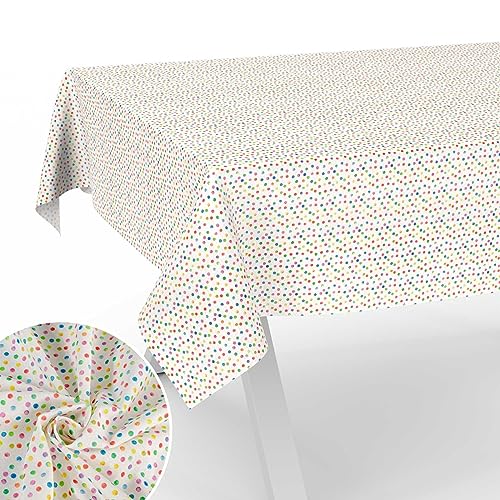 Stoff Tischdecke Tischwäsche Textil Tischtuch Baumwolle Polyester Gewebe abwaschbar pflegeleicht, in rund oval eckig Mimi 200x140cm Schnittkante von ANRO