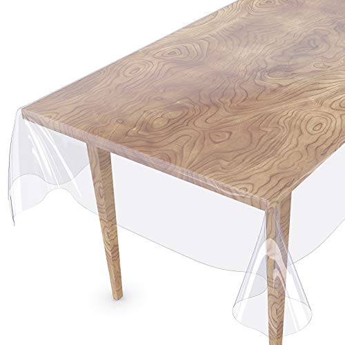 Tischdecke Transparent abwaschbar Durchsichtig Folie mit Saum in ohne Einfassung 240x140cm 0,5mm von ANRO