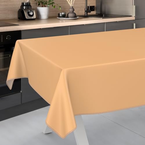 Wachstuch-Tischdecke Tischdecke abwaschbar Wachstuch Garten-Tischdecke Outdoor Indoor 200x140cm mit Saum Apricot Wachstuch-Tischdecke Tischdecke abwaschbar Wachstuch Garten-Tischdecke Outdoor Indoor 200x140cm mit Saum Apricot von ANRO
