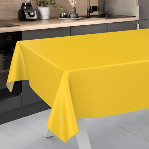 Wachstuch-Tischdecke Tischdecke abwaschbar Wachstuch Garten-Tischdecke Outdoor Indoor 220x140cm mit Saum Gelb Wachstuch-Tischdecke Tischdecke abwaschbar Wachstuch Garten-Tischdecke Outdoor Indoor 220x140cm mit Saum Gelb von ANRO