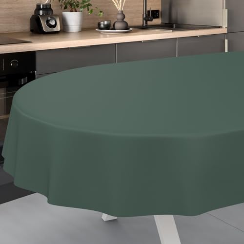 Wachstuch-Tischdecke Tischdecke abwaschbar Wachstuch Garten-Tischdecke Outdoor Indoor Oval 160x140cm Schnittkante Tannengrün Wachstuch-Tischdecke Tischdecke abwaschbar Wachstuch Garten-Tischdecke Outdoor Indoor Oval 160x140cm Schnittkante Tannengrün von ANRO