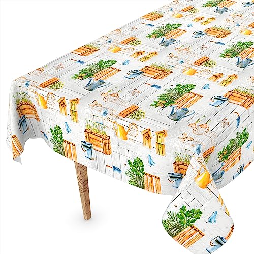 Wachstuchtischdecke Wachstischdecke Tischdecke abwaschbar Gartentischdecke Wachstuch Eckig rund oval 100 x 140cm Schnittkante Garten von ANRO