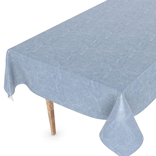 Wachstuchtischdecke Wachstischdecke Tischdecke abwaschbar Gartentischdecke Wachstuch Eckig rund oval 180 x 140cm Schnittkante Falschuni Blau von ANRO