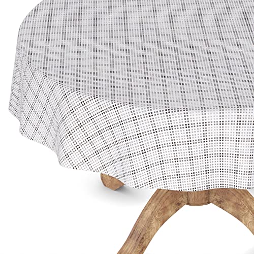 Wachstuchtischdecke Wachstischdecke Tischdecke abwaschbar Gartentischdecke Wachstuch Eckig rund oval Rund 120cm Schnittkante Pixel Karo Grau von ANRO