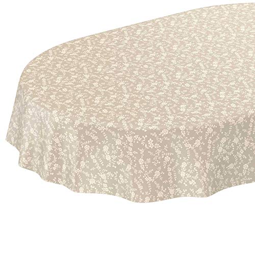 Wachstuchtischdecke abwaschbar Garten Tischdecke Wachstuch Rund Oval Eckig Indoor Outdoor Rosen Goldig Oval 220x140cm von ANRO