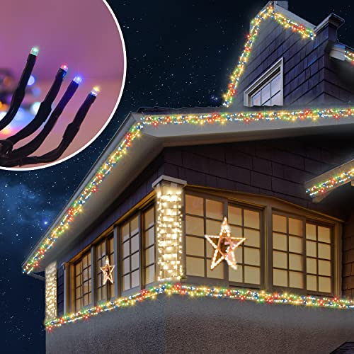 ANSIO® Lichterkette 6m 480 LED Mehrfarbig Weihnachtsbaum Cluster Lichterkette Außen und Innen Ideal für Fenster, Garten… von ANSIO