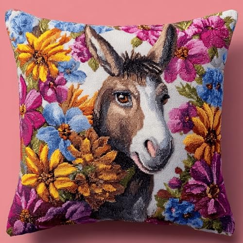 ANSIWEIGO DIY Knüpfkissen 43x43 cm – Latch Hook Cushion Kit zum Kissen selber gestalten,Handarbeits- & Bastelset mit Garn,für Erwachsene & Kinder,Eselblumen ANSIWEIGO DIY Knüpfkissen 43x43 cm – Latch Hook Cushion Kit zum Kissen selber gestalten,Handarbeits- & Bastelset mit Garn,für Erwachsene & Kinder,Eselblumen von ANSIWEIGO