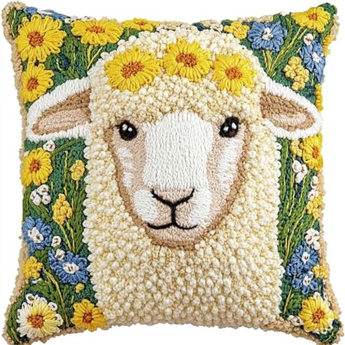 ANSIWEIGO Knüpfteppich Set zum Selbermachen – Latch Hook Kissenbezug 43x43 cm – DIY Knüpf-Set für Erwachsene & Kinder – Wanddeko & Heimaccessoire – Frühlingsschaf ANSIWEIGO Knüpfteppich Set zum Selbermachen – Latch Hook Kissenbezug 43x43 cm – DIY Knüpf-Set für Erwachsene & Kinder – Wanddeko & Heimaccessoire – Frühlingsschaf von ANSIWEIGO