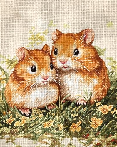 ANSIWEIGO Malen-nach-Zahlen-Set für Erwachsene – Tiere,süßer Hamster – Rahmenloses Malset auf Acryl-Leinwand,15,7 x 19,7 Zoll – Perfekt als Heimdekoration und Geschenk von ANSIWEIGO