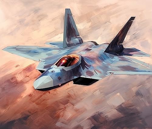 ANSIWEIGO Malen nach Zahlen auf Leinwand,Sci-Fi-Stealth-Fighter,DIY-Acrylmalerei-Set für Erwachsene,Kinder,Anfänger,40x50 cm,Ohne Rahmen von ANSIWEIGO