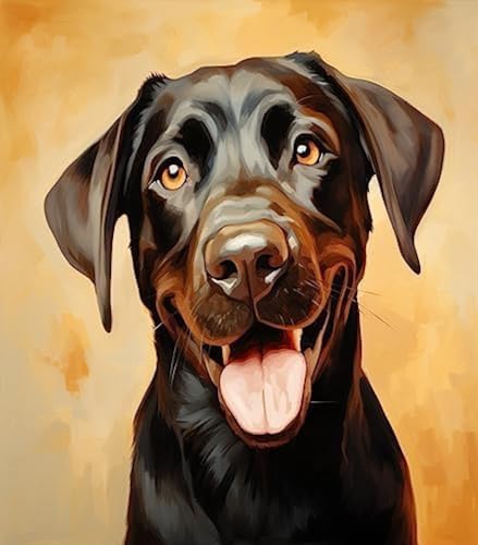 ANSIWEIGO Malen nach Zahlen für Hunde,Labrador Retriever,Malset inklusive Pinsel und Pigmenten,Geschenke für Hundeliebhaber,40x50 cm,Ohne Rahmen von ANSIWEIGO