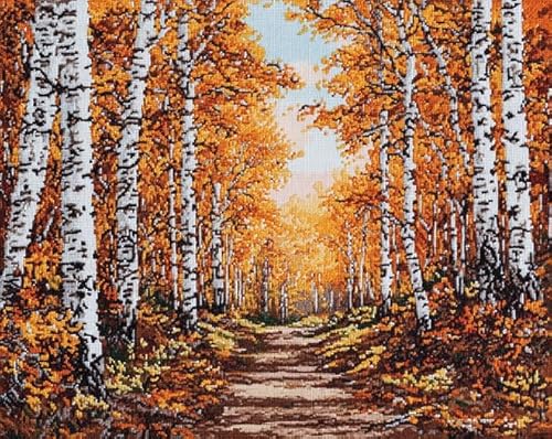 ANSIWEIGO Malen nach Zahlen zum Selbermachen für Erwachsene – Wald,Herbstwaldlandschaft – Leinwandmalset mit Acrylfarben,Bastelset für Entspannung und Familienspaß,40x50 cm,ohne Rahmen von ANSIWEIGO