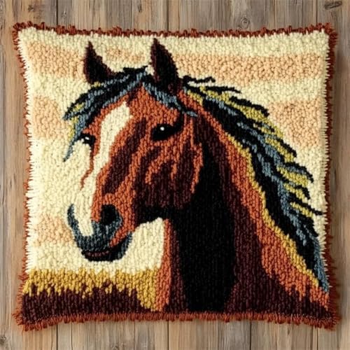 ANSIWEIGO Tier DIY Knüpfen Set Erwachsene,Ein Braunes Pferd,Knüpfkissen Set Zum Sticken Und Stricken,Geschenk Für Erwachsene/Anfänger,43x43cm/17x17 Zoll ANSIWEIGO Tier DIY Knüpfen Set Erwachsene,Ein Braunes Pferd,Knüpfkissen Set Zum Sticken Und Stricken,Geschenk Für Erwachsene/Anfänger,43x43cm/17x17 Zoll von ANSIWEIGO