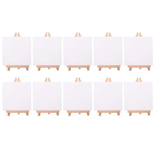 ANSO 10 Set KüNstler Mini Leinwand Set Malerei DIY Zeichnung Kleiner Tisch Staffelei Geschenk von ANSO