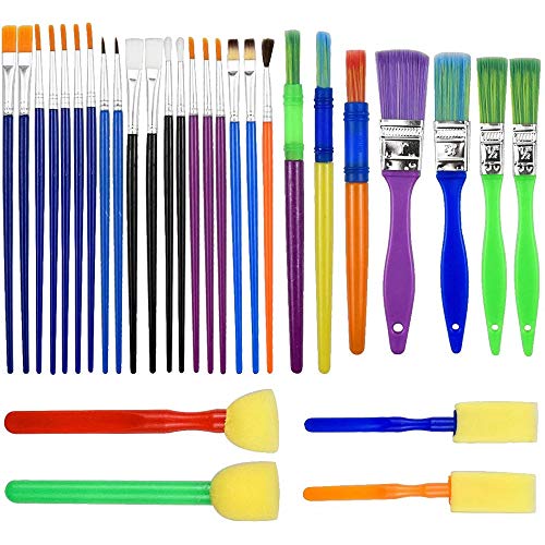 ANSO 30 StüCke Buntes KüNstler Pinsel Set, Kinder Kinder Pinsel Set für Aquarell, Malen Pinsel Zeichen Werkzeug von ANSO