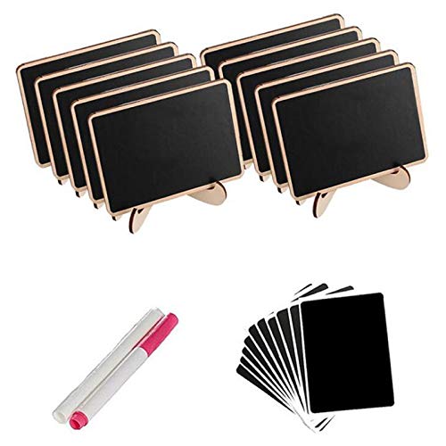 ANSO Mini Chalkboard Label, 10 Pack Gerahmte Staffelei StäNder Tafel für Buffet Essen, Hochzeit Tisch Karten von ANSO