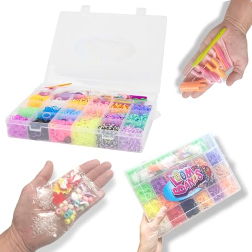 Antevia – XXL 5000 Stück Gummibänder für Armband Riese 4800 Gummibänder + 200 Zubehör | Bastelset für kreative Freizeit | Kinder Erwachsene (Loom) von ANTEVIA Matériaux