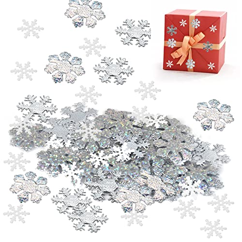 ANTHYTA 300 Stücke Schneeflocke Konfetti Tischdeko Winter Konfetti Weihnachten 3 Größe Schneeflocken Konfetti Winter Tischdeko Frozen Schneeflocke für Weihnachten Hochzeit Tisch Dekoration 1,5/2,5cm von ANTHYTA