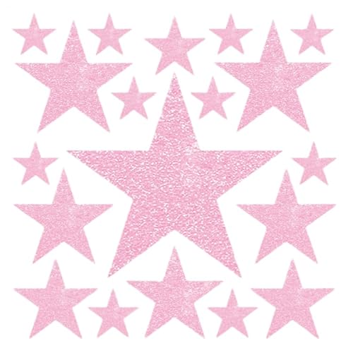 3 Blätter Stern Glitzer Aufklebe,Sterne Wandsticker Kinderzimmer Mädchen,Wandtattoo,Wandaufkleber Selbstklebend (Rosa) von ANXJLEO