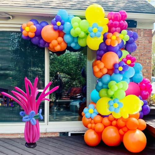 148 Stück Trol Dekorationen Trol Ballonbogen Girlande Kit beinhaltet Trol Ballons für Mädchen Trol Themed Geburtstag Party Dekoration Supplies von ANYMONYPF